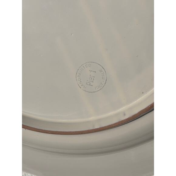 Pier 1 Hand Painted XLarge 15.5" Round Italy Made Beach Vacation Platter Bowl - Picture 6 of 7